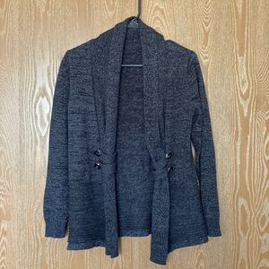 Dark grey cardigan with button accents